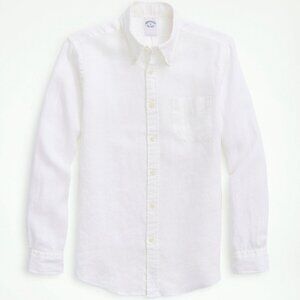 Brooks Brothers Men’s Linen Sport Shirt Long Sleeve Sz S Slim NWT
